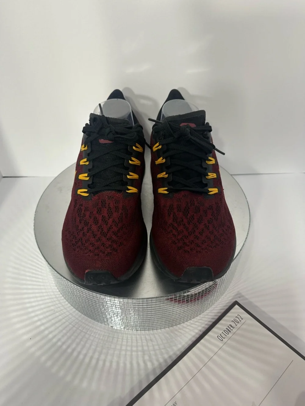 Nike Women's Burgundy and Black Athletic  8.5 with Yellow Accents  Pegasus